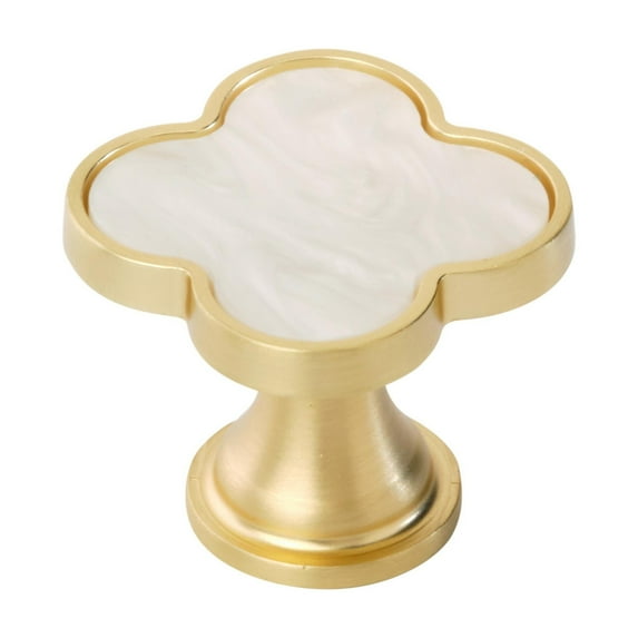 Amerock Accents 1-1/4 inch (32mm) Length Gold/Mother of Pearl Cabinet Knob - 2 Pack