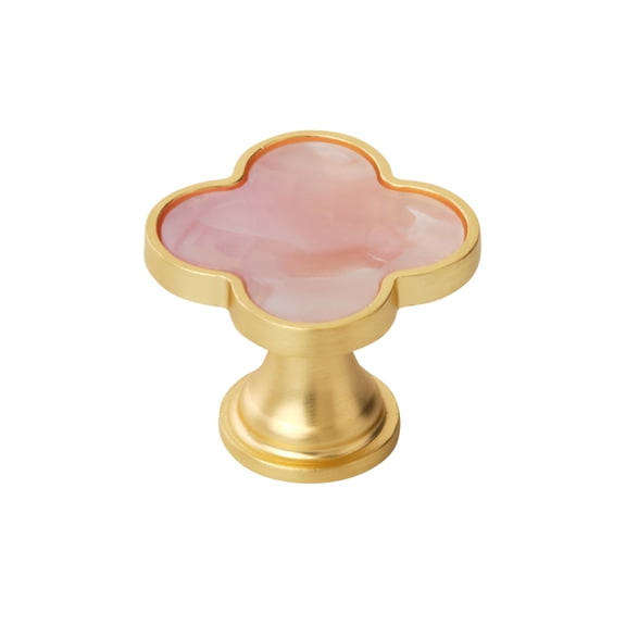 Amerock Accents 1-1/4 inch (32mm) Length Gold/Pink Cabinet Knob - 2 Pack