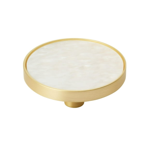 Amerock Accents 2 inch (51mm) Diameter Gold/Mother of Pearl Cabinet Knob - 2 Pack
