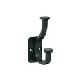 thumbnail image 1 of Amerock Alder Transitional Double Prong Matte Black Wall Hook, 1 of 9