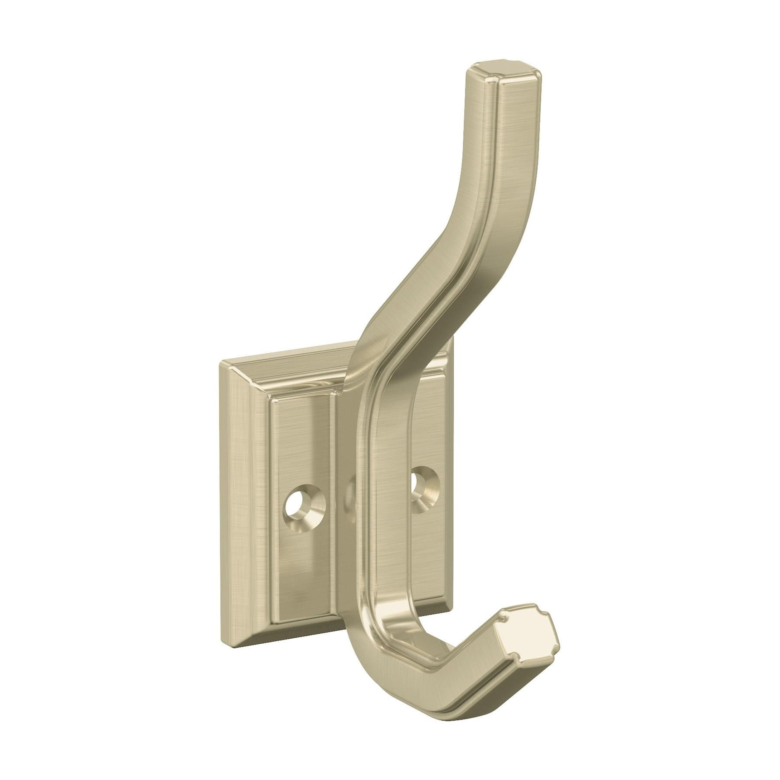 Golden Champagne Double Prong Metal Decorative Wall Hook