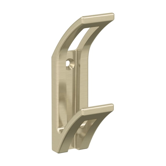 Amerock Avid Contemporary Double Prong Golden Champagne Wall Hook