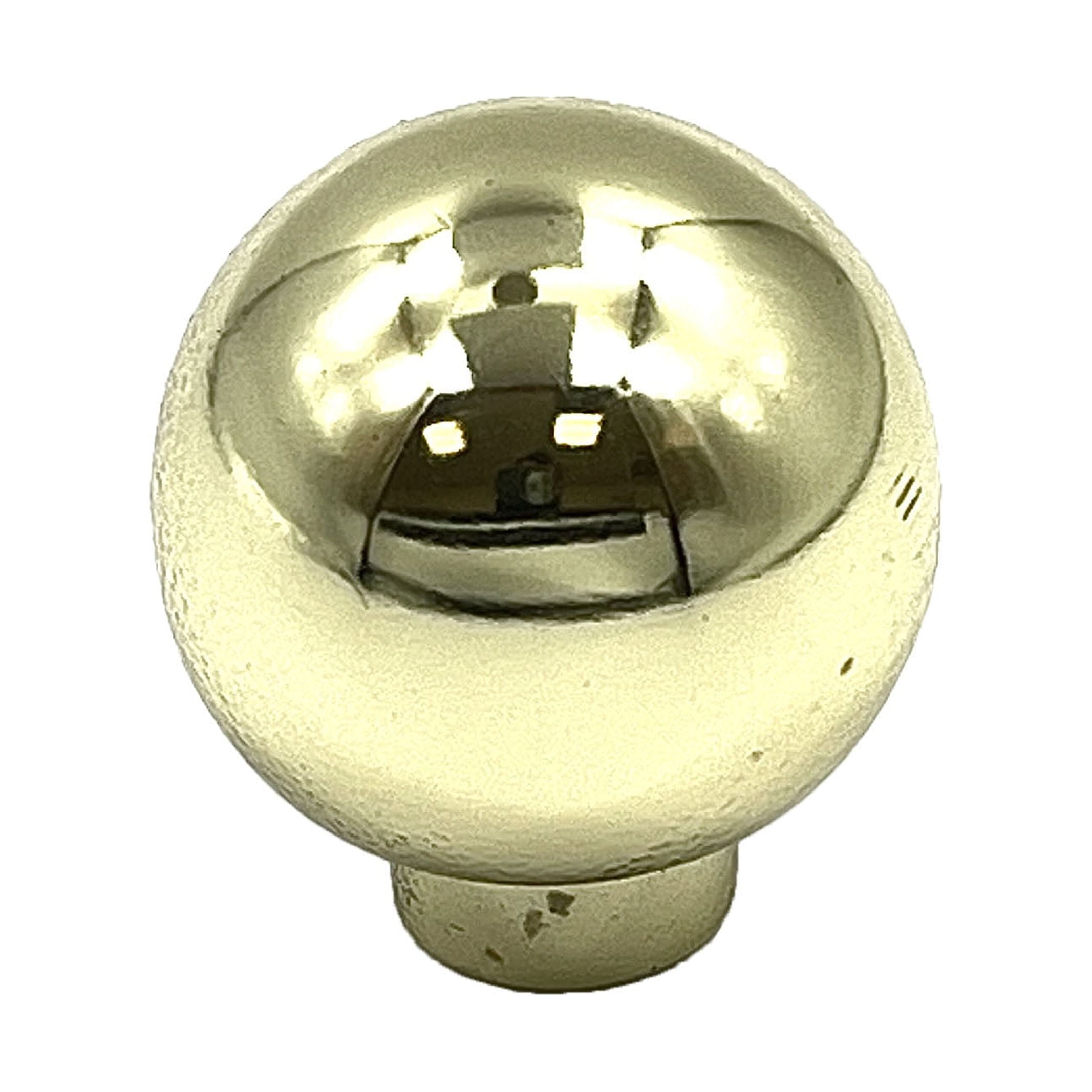 Polished Brass Traditional Round Cabinet Knob 1-1/4" Diameter