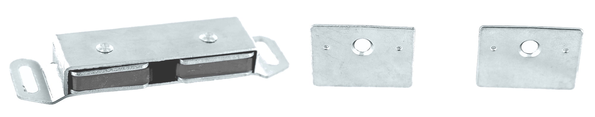 Silver Aluminum Double Magnetic Cabinet Catch