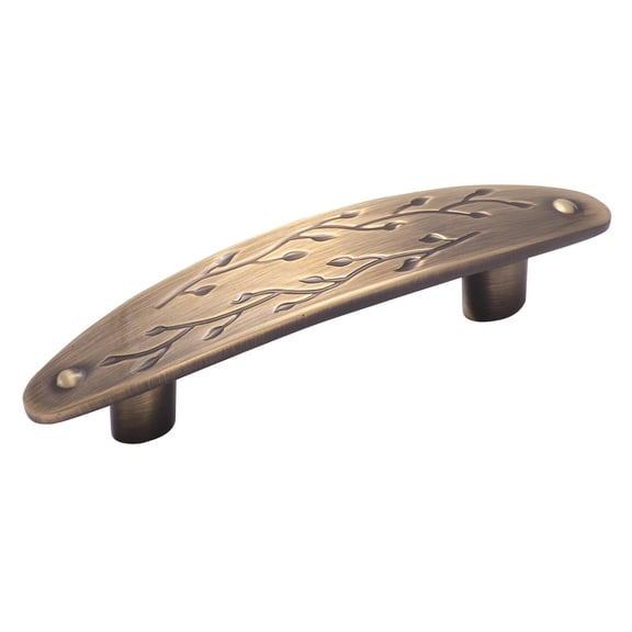 Amerock BP4443EB-XCP2 Inspirations Collection Leaf Design Bar Cabinet Drawer Pull 3" Center To Center  - pack of 2