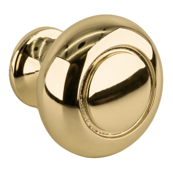 Amerock BP530113-XCP5 Traditional Residential Mushroom Kitchen Cabinet Knob 1-1/4" Diameter  Polished Brass - pack of 5