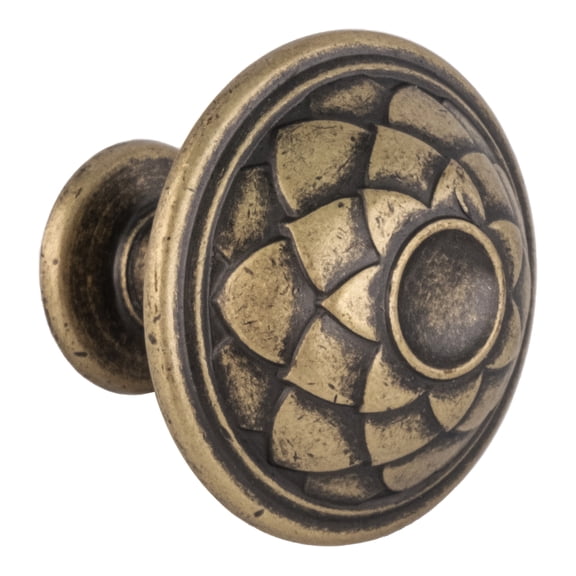 Amerock BP53027DBS-XCP20 Padma Traditional Alloy Cabinet Knob 1-5/16" Diameter Distressed Brass - pack of 20