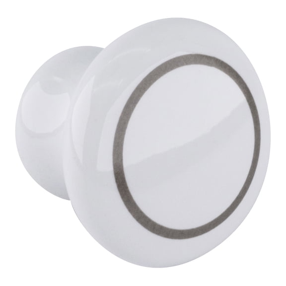 Amerock BP5322GC-XCP100 White/Gray Allison Transitional Mushroom Ceramic Kitchen Cabinet Knob 1 1/2" Diameter - pack of 100