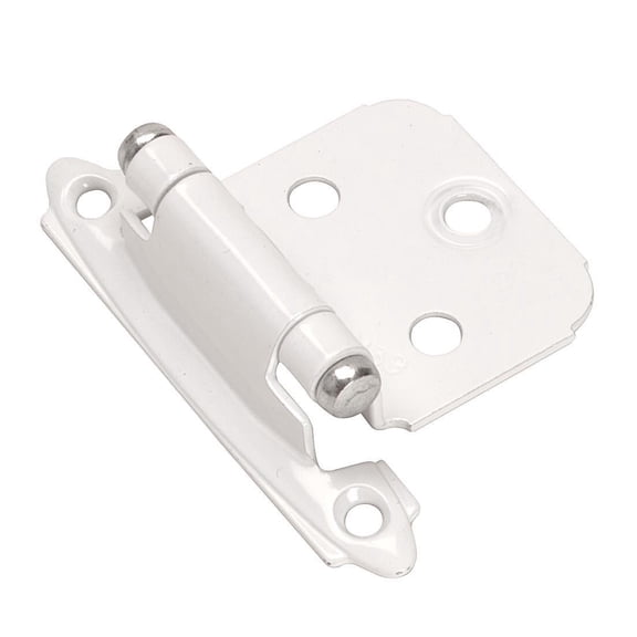 Amerock BP7139W-XCP5 Face Frame Mount Self-Closing Cabinet Hinge For Variable Overlay Kitchen Door Retail Pack White - pack of 5