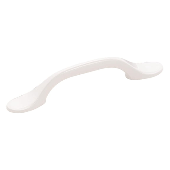 Amerock BP76280GW-XCP5 Curved Kitchen Cabinet Drawer Pull 3" Center To Center  White - pack of 5