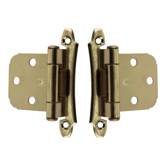 Amerock BP79293-XCP10 Self-Closing Variable Overlay Flush Cabinet Door Hinge Polished Brass - pack of 10