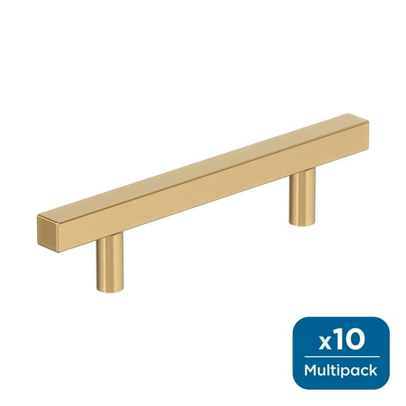 Amerock Bar Pulls Square 3-3/4 inch (96mm) Center-to-Center Champagne Bronze Cabinet Pull - 10 Pack