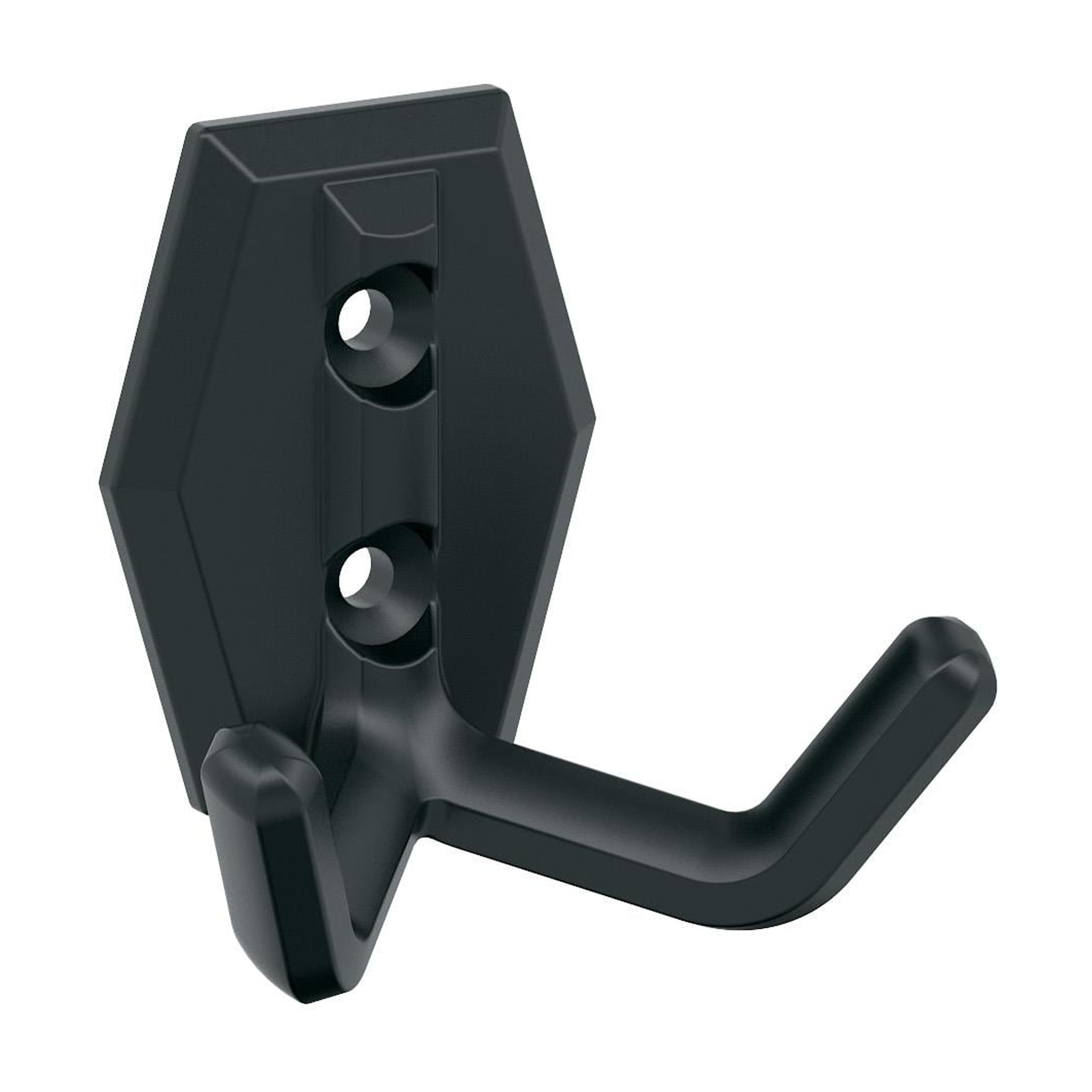 Matte Black Double Prong Metal Wall Hook