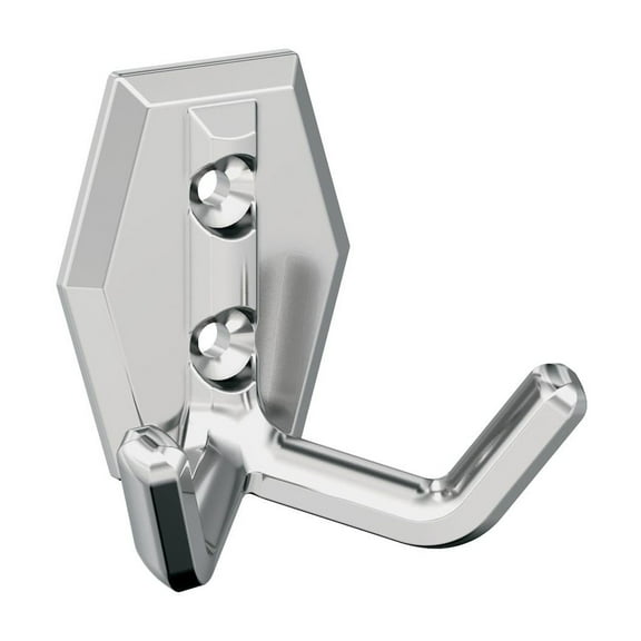 Amerock Benton Transitional Double Prong Polished Chrome Wall Hook