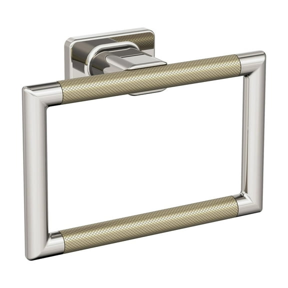 Amerock Esquire Polished Nickel/Golden Champagne Closed Towel Ring