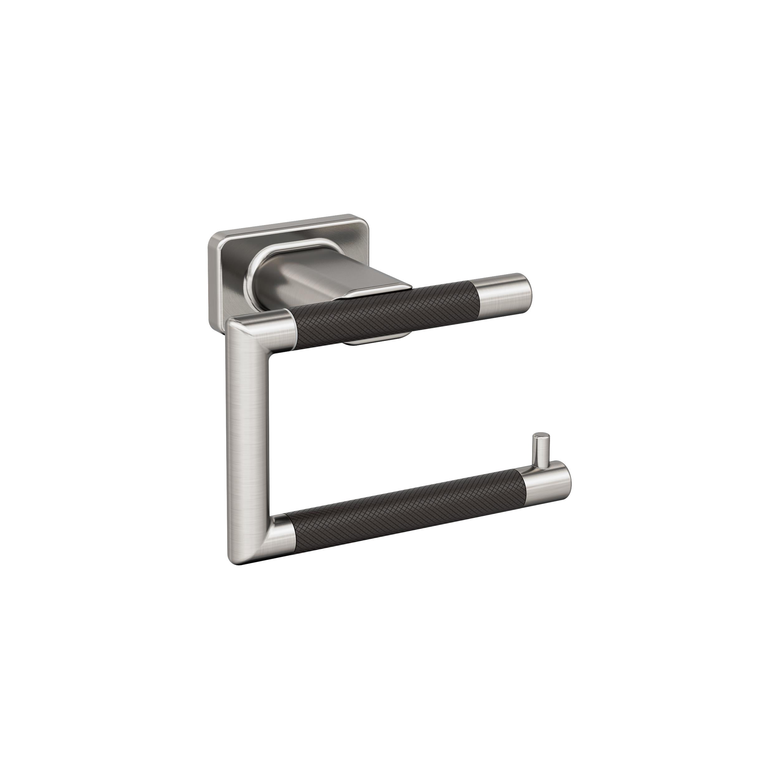Amerock Esquire Brushed Nickel/Oil-Rubbed Bronze Single Post Toilet Paper Holder