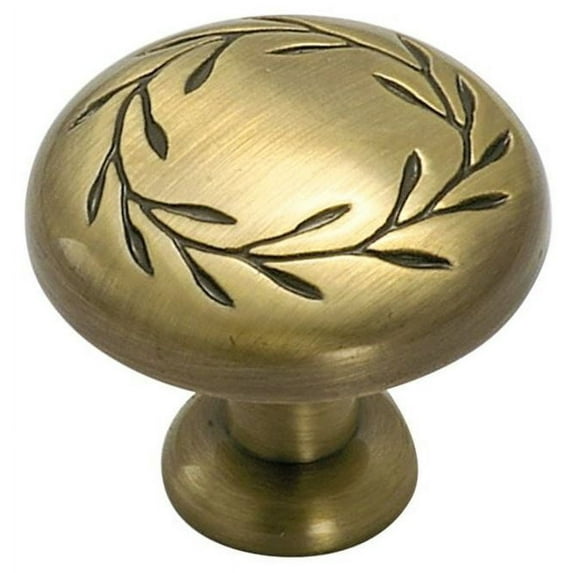 Amerock Nature's Splendor 1-5/16 inch (33mm) Diameter Elegant Brass Cabinet Knob