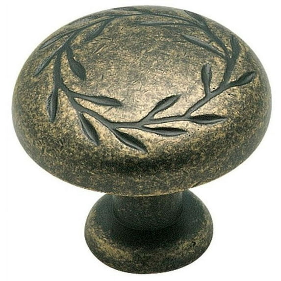 Amerock Nature's Splendor 1-5/16 inch (33mm) Diameter Weathered Brass Cabinet Knob