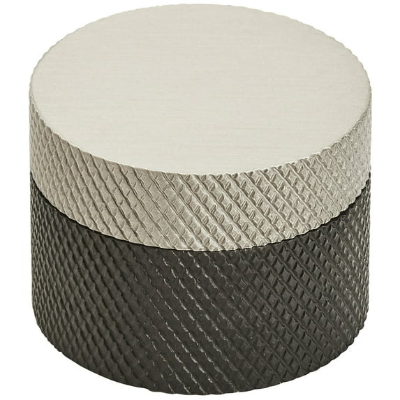 Amerock Bp196732 Transcendent 1-1/4" Cylindrical Cabinet Knob - Matte Black / Silver