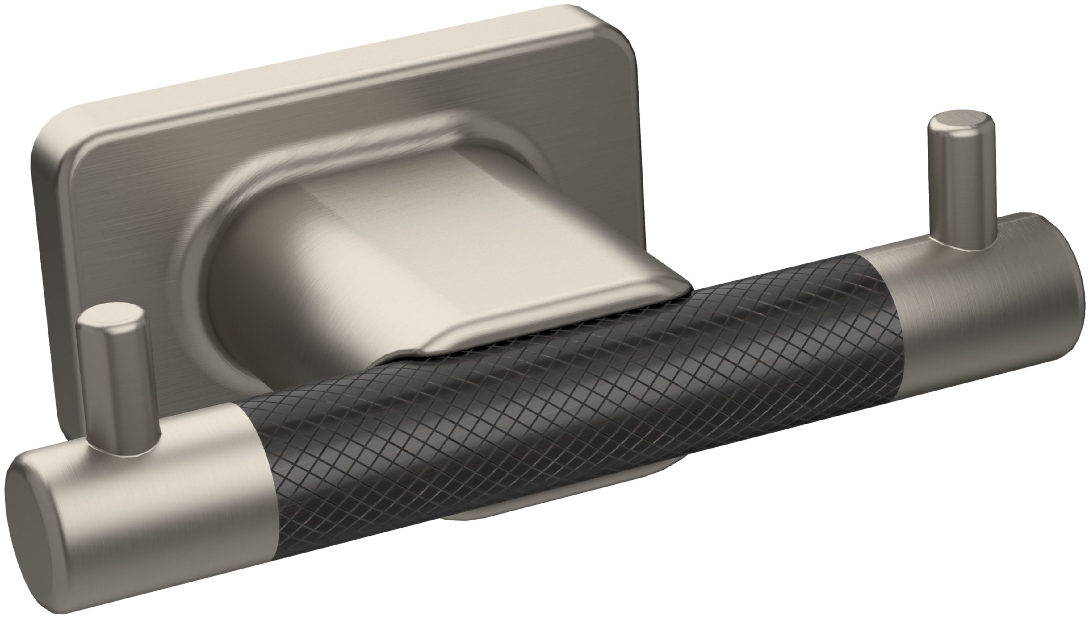 Satin Nickel and Oil-Rubbed Bronze Double Robe Hook