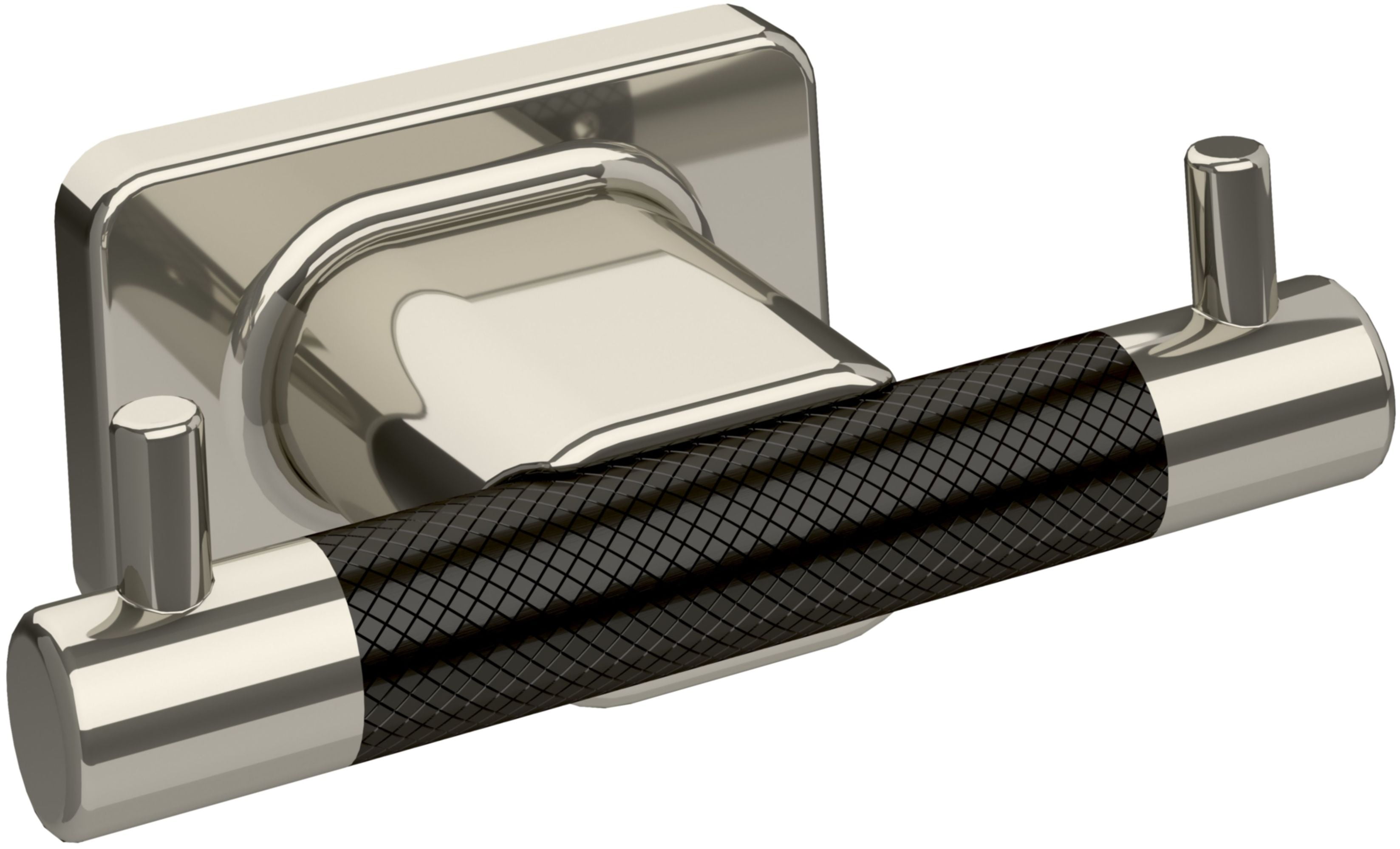 Polished Nickel and Gunmetal Double Robe Hook