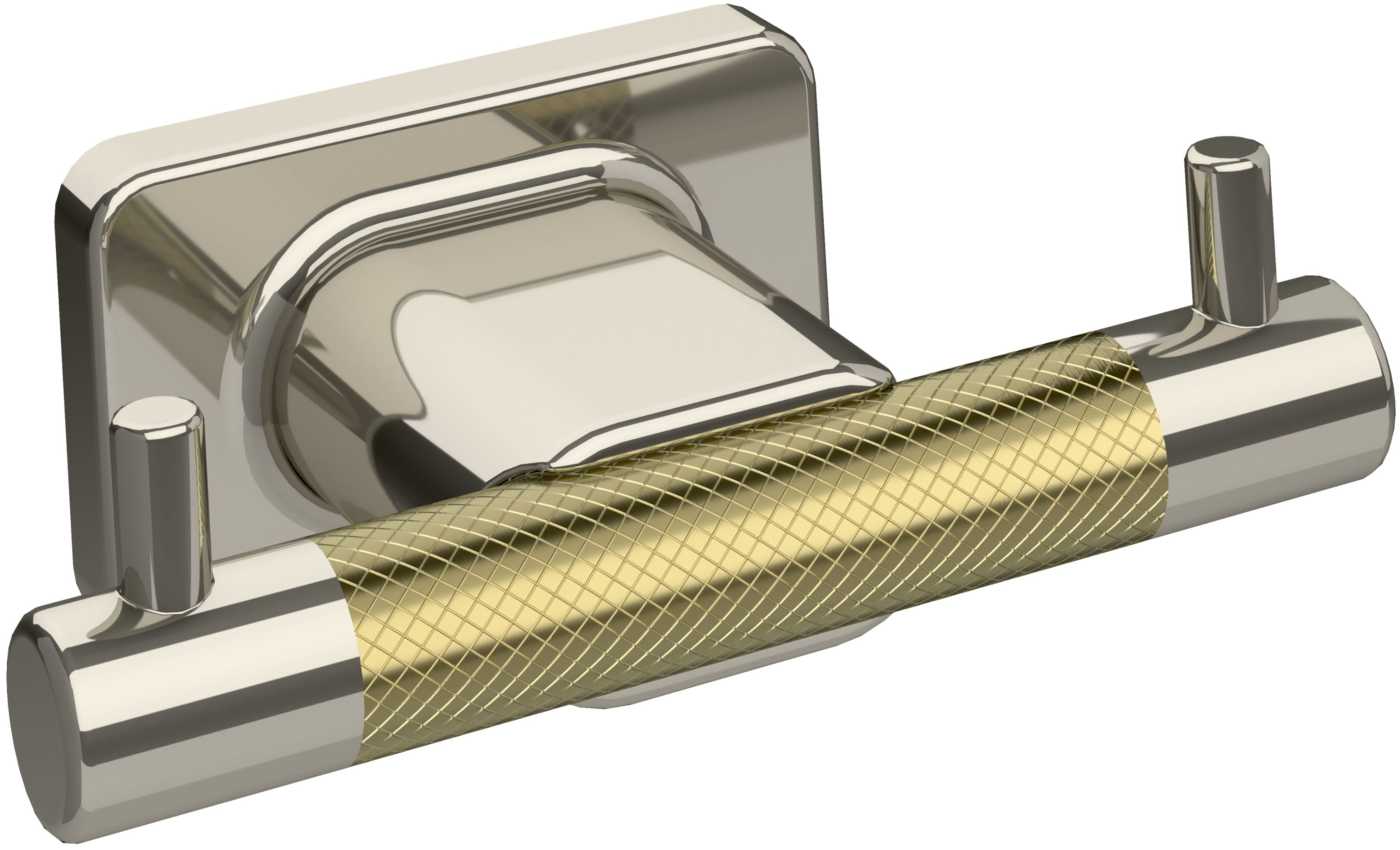 Polished Nickel and Golden Champagne Double Robe Hook