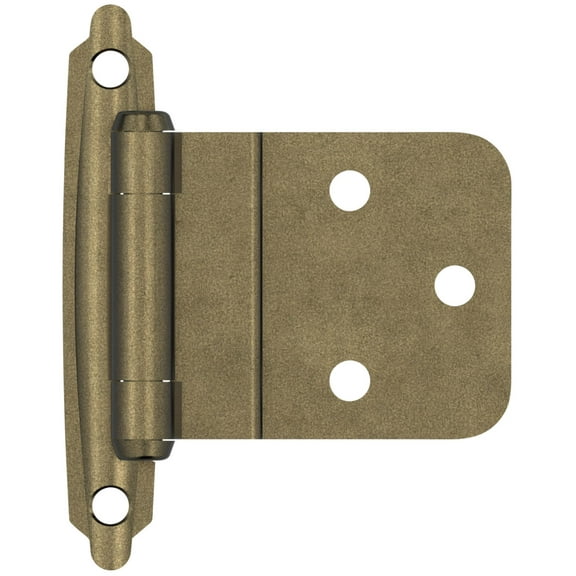 Amerock 3/8in (10 mm) Inset Self-Closing, Face Mount Burnished Brass Hinge - 1 Pair