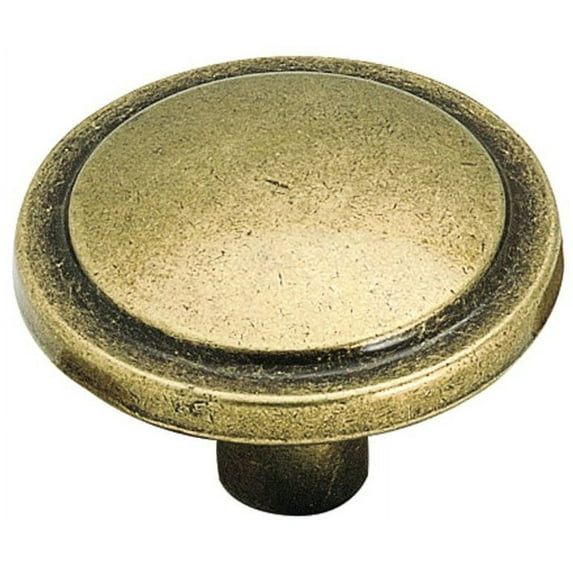 Amerock Everyday Heritage 1-1/4 in (32 mm) Diameter Burnished Brass Cabinet Knob