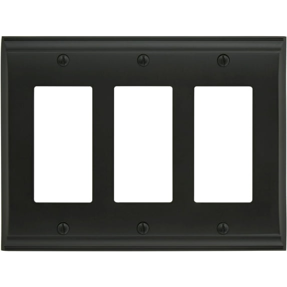 Amerock Bp36506 Candler Triple Rocker / Gfi Outlet Wall Plate - Bronze