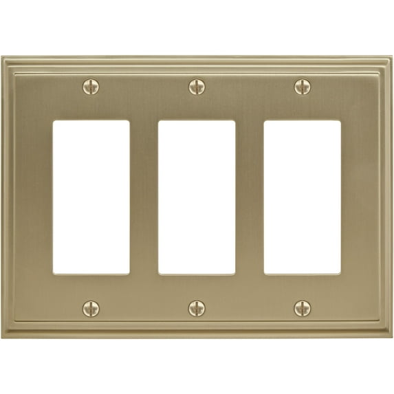 Amerock Bp36520 Mulholland Triple Rocker / Gfi Outlet Wall Plate - Gold