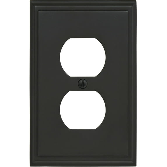 Amerock Bp36522 Mulholland Single Gang Duplex Outlet Wall Plate - Bronze