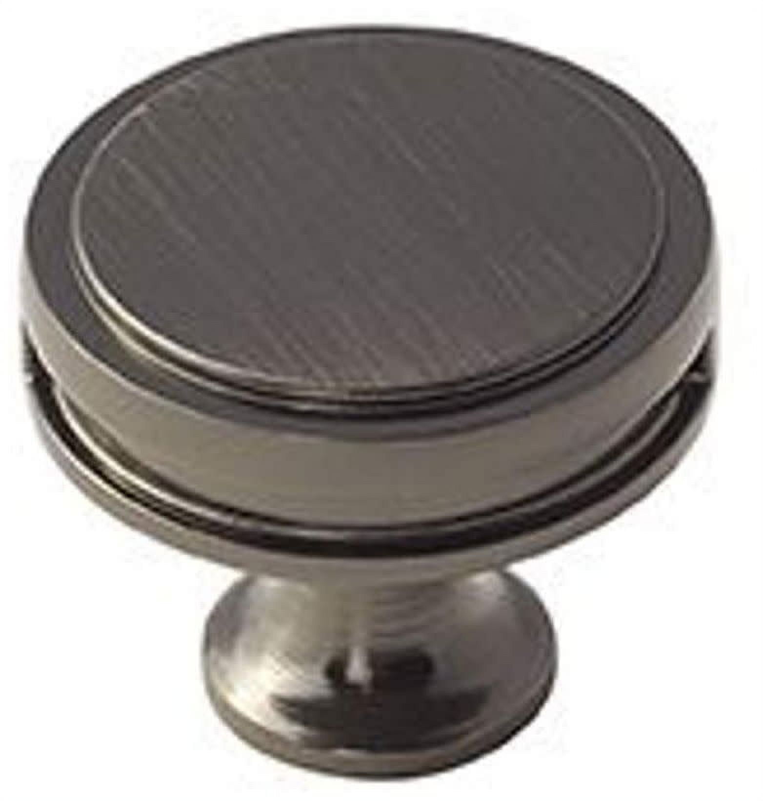 Gunmetal Round Steel Knob with Mounting Hardware