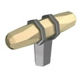 thumbnail image 1 of Amerock London 2-1/2 in (64 mm) Length Golden Champagne/Black Chrome Cabinet Knob, 1 of 7
