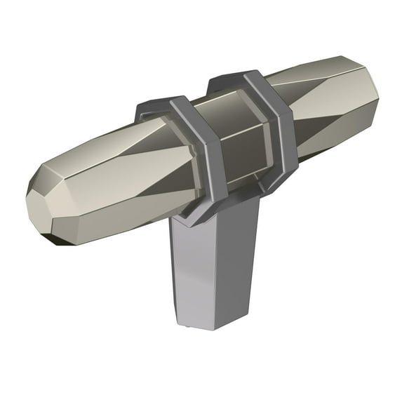 Amerock Bp36647l London 9/16" Bar Cabinet Knob - Polished Nickel / Black Chrome