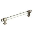 thumbnail image 1 of Glacio 6-5/16 in (160 mm) Center-to-Center Clear/Polished Nickel Cabinet Pull, 1 of 7