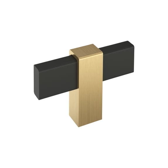 Amerock Bp36720 Mulino 5/16" Bar Cabinet Knob - Matte Black / Champagne Bronze