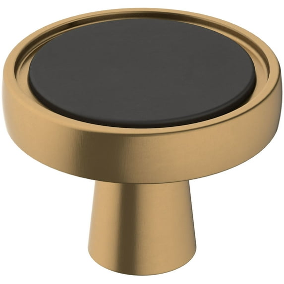 Amerock Bp36857 Mergence 1-3/8" Mushroom Cabinet Knob - Matte Black / Champagne Bronze