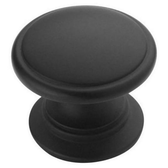 Amerock Bp53012-Fb 1-1/4" Knob Flat Black