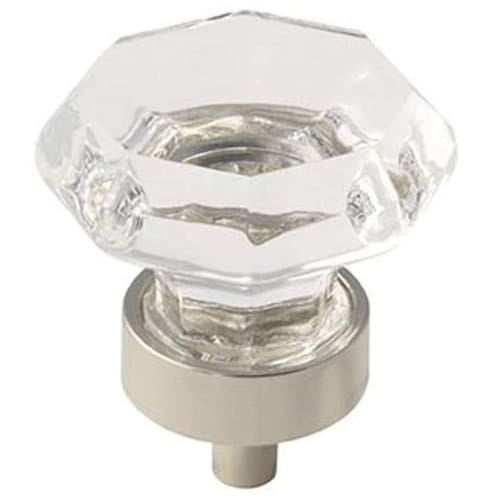 Traditional Classics 1-5/16 in (33 mm) Diameter Clear/Polished Nickel Cabinet Knob