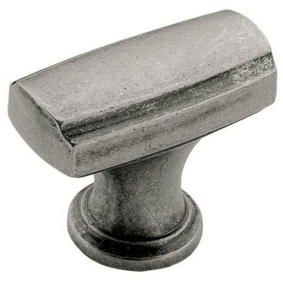 Amerock Highland Ridge 1-3/8 in (35 mm) Length Aged Pewter Cabinet Knob