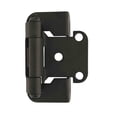 thumbnail image 1 of Amerock Overlay Self Closing Partial Wrap Matte Black Cabinet Hinge (2-Pack), 1 of 2