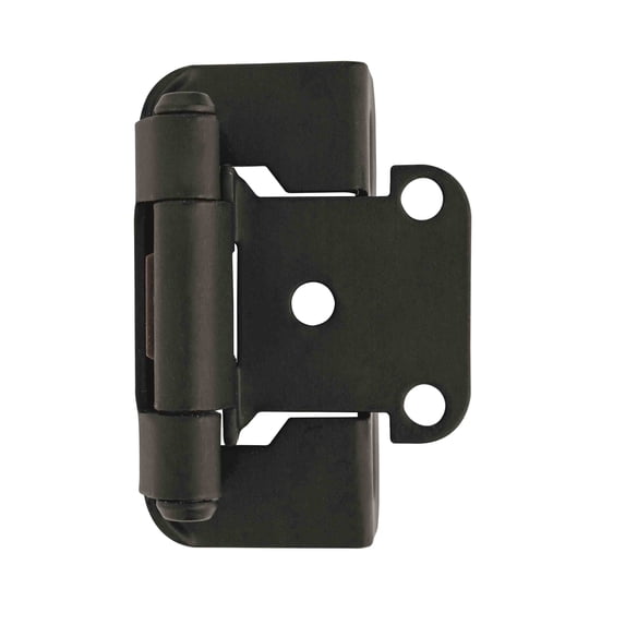 Amerock Overlay Self Closing Partial Wrap Matte Black Cabinet Hinge (2-Pack)