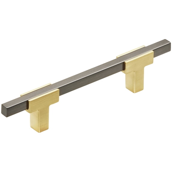 Amerock Bp77896 Urbanite 3-3/4" Center To Center Bar Cabinet Pull - Brushed Gold / Black