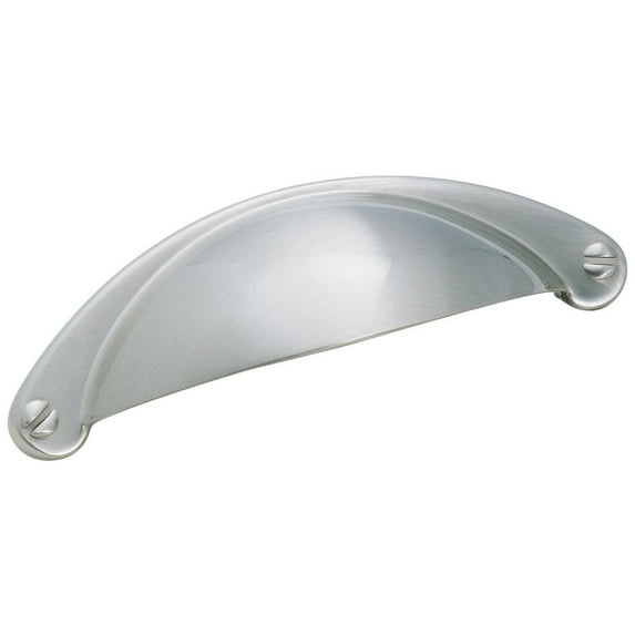 Cup Pulls 2-1/2 in (64 mm) Center-to-Center Satin Nickel Cabinet Cup Pull