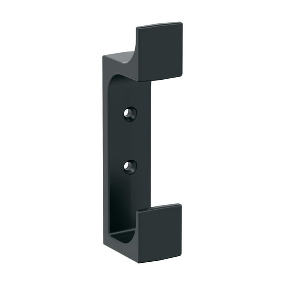 Amerock Bray Contemporary Double Prong Matte Black Wall Hook