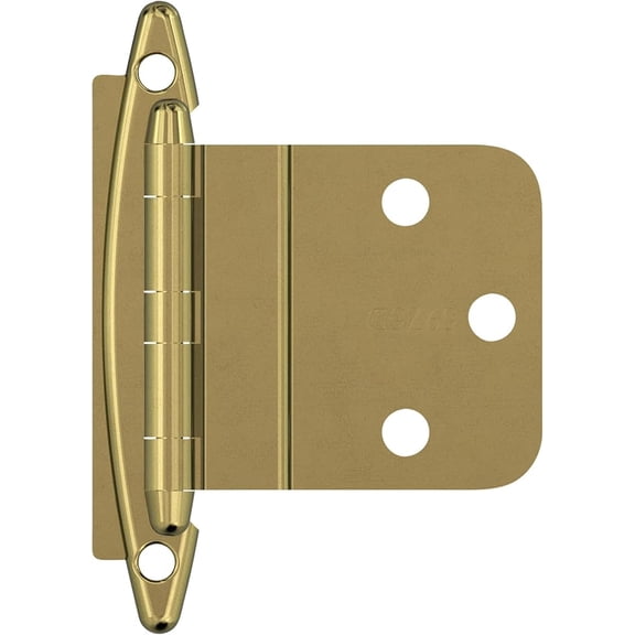 Amerock | Cabinet Hinge | 3/8 inch (10 mm) Inset Hinge | Polished Brass | 2 Pack