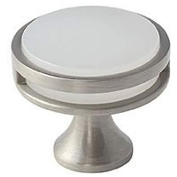 Oberon 1-3/8 in (35 mm) Diameter Satin Nickel/Frosted Cabinet Knob