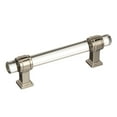 thumbnail image 1 of Amerock Glacio 3-3/4 in (96 mm) Center-to-Center Clear/Polished Nickel Cabinet Pull, 1 of 7