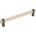 thumbnail image 1 of Amerock Mulino 7-9/16 in (192 mm) Center-to-Center Silver Champagne/Black Nickel Cabinet Pull, 1 of 7