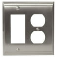 thumbnail image 1 of Amerock Candler 1 Rocker, 1 Receptacle Satin Nickel Wall Plate, 1 of 7
